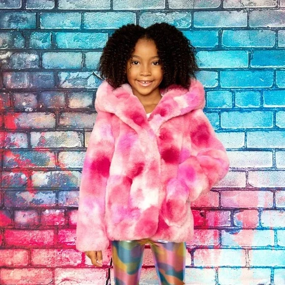 Appaman Cleo Faux Fur Coat in Pink Fizz - Picture 1 of 3